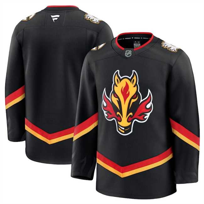Men%27s Calgary Flames Blank Black 2024-25 Alternate Stitched Hockey Jersey Dzhi->calgary flames->NHL Jersey